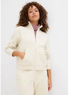 Sweatshirt i 100% økologisk bomull med glidelås, bonprix