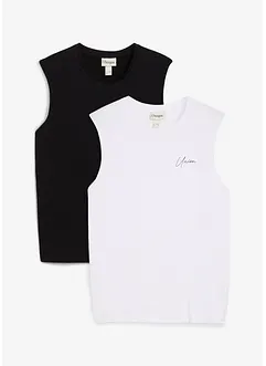 Singlet i 100% økologisk bomull, Loose Fit (2-pack), bonprix