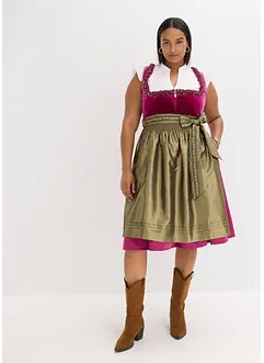 Dirndl med fløyel i midi-lengde (2-delt sett), bonprix