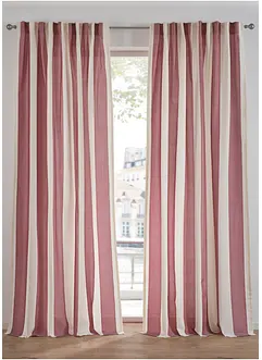 Gardin med stripemønster og resirkulert polyester (1-pack), bonprix