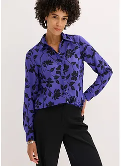 Chiffonbluse med print, bonprix