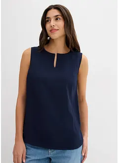 Ermeløs bluse i myk viskose, bonprix