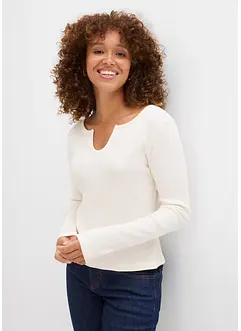 Ribbestrikket topp med økologisk bomull, bonprix