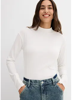 Langermet, ribbet topp, bonprix