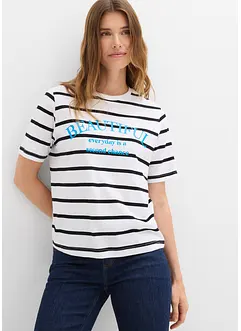 Stripete T-skjorte i 100% bomull, bonprix