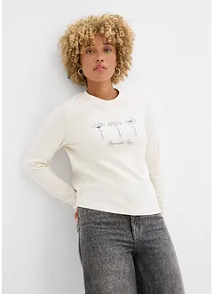 Langermet topp i 100% bomull, bonprix