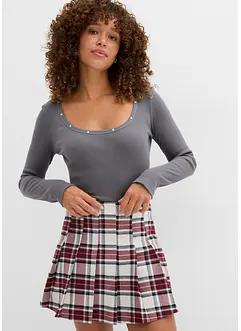 Ribbet topp i 100% økologisk bomull, bonprix