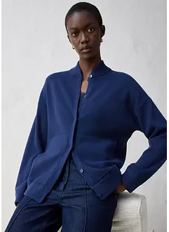 Oversized cardigan med silke, bonprix