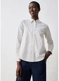 Skjortebluse med silkeandel, bonprix