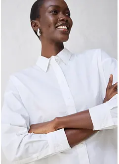 Kort, oversized skjorte med silke, bonprix