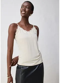 Singlet med ull og blonder, bonprix