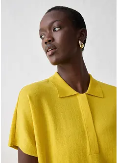 Genser i finstrikk med silke og krage, bonprix