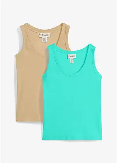 Singlet med økologisk bomull (2-pack), bonprix