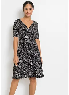 Jerseykjole med drapering og print, bonprix