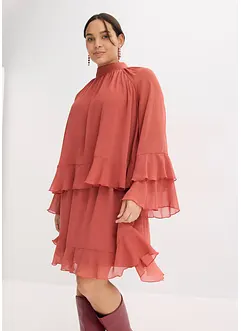 Chiffonkjole med volanger, bonprix