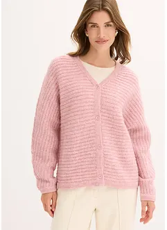 Grovstrikket jakke med ullandel, bonprix