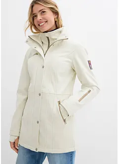 Lang softshelljakke med stretch, vannavvisende, bonprix