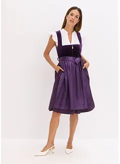 Dirndl med fløyel, i midi-lengde (2-delt sett), bonprix