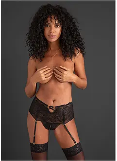 Stringtruse ouvert med høy midje og hofteholder, bonprix