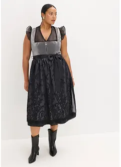 Tyrolerkjole med blankt livstykke (2-delt sett), bonprix