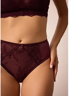 Truse med høy midje og broderi, bonprix