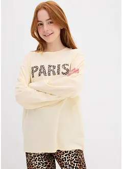 Langermet topp i 100% økologisk bomull, bonprix