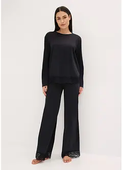 Pyjamas med nydelige blonder, bonprix