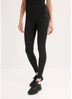 Varmende leggings med refleksdetaljer og mobillomme, bonprix