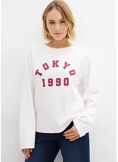 Langermet topp i 100% bomull, bonprix