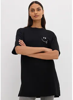 Oversized, lang topp i 100% økologisk bomull, bonprix