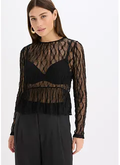 Langermet topp i blondemateriale, bonprix