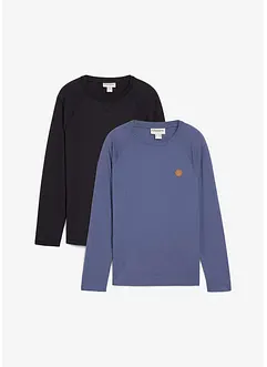 Langermet shirt i 100% økologisk bomull (2-pack), bonprix