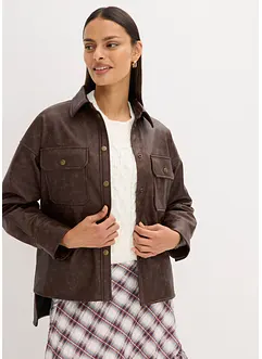 Skjorte av imitert skinn i used look, bonprix