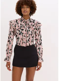 Chiffonbluse med volanger, bonprix