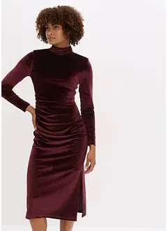 Midikjole i myk fløyel, bonprix