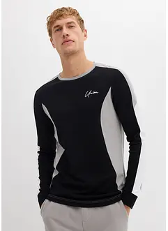 Langermet shirt i elastisk bomullsmiks, Slim Fit, bonprix