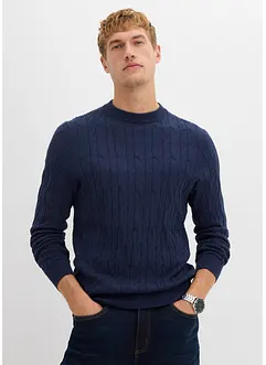 Genser med flettemønster i 100% resirkulerbar økologisk bomull, bonprix