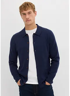 Finstrikket cardigan med utsøkt merinoull, Slim Fit, bonprix