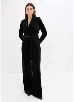 Jersey-jumpsuit av lett fløyel, bonprix