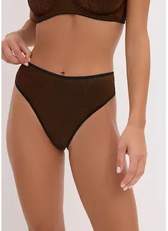 Stringtruse med høy midje i glittermateriale, bonprix