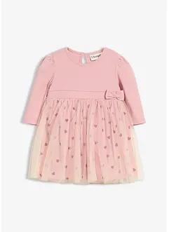 Bodykjole i økologisk bomull med hjertemønster til baby, bonprix