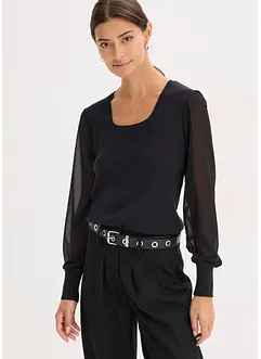 Finstrikket genser av myk viskosemiks, bonprix