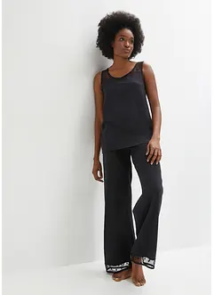 Pyjamas med blondebesetning, bonprix