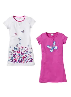 Nattkjole i ren bomull (2-pack), bonprix