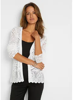 Cardigan med hullmønster, bonprix