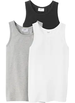 Singlet med myk bomull (3-pack), bonprix