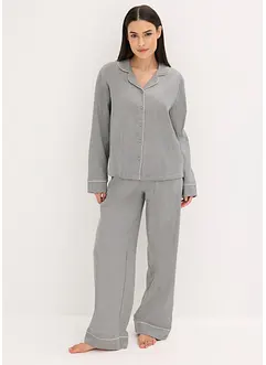 Pyjamas i vevd flanell med fiskebensmønster, bonprix