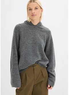 Strikket hoodie, bonprix