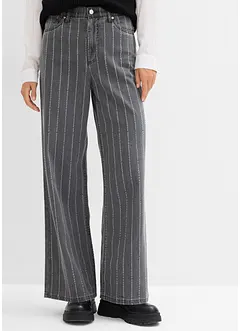 Wide Leg Jeans High Waist med destroyed-effekter, bonprix