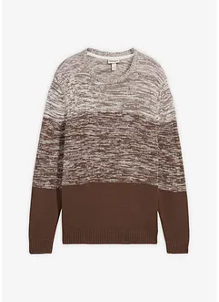 Finstrikket genser med bomull og komfortsnitt, bonprix